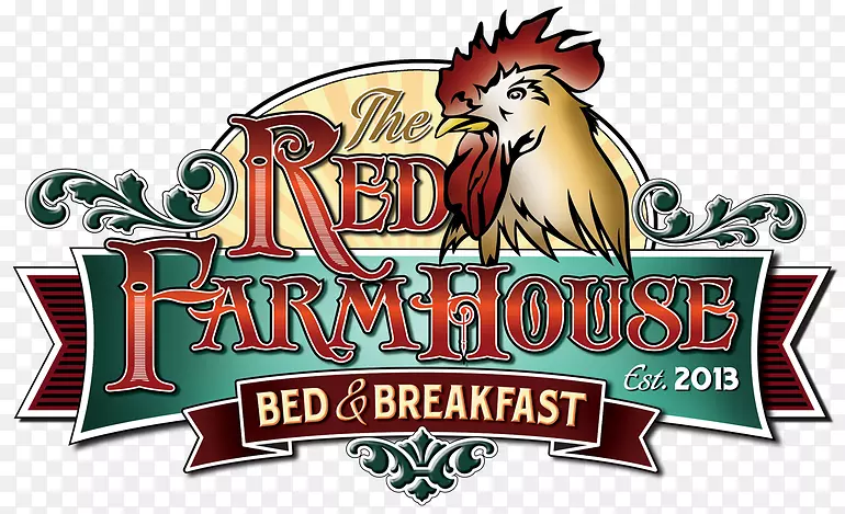 红色农舍床-早餐床和早餐筒仓-早餐卡通