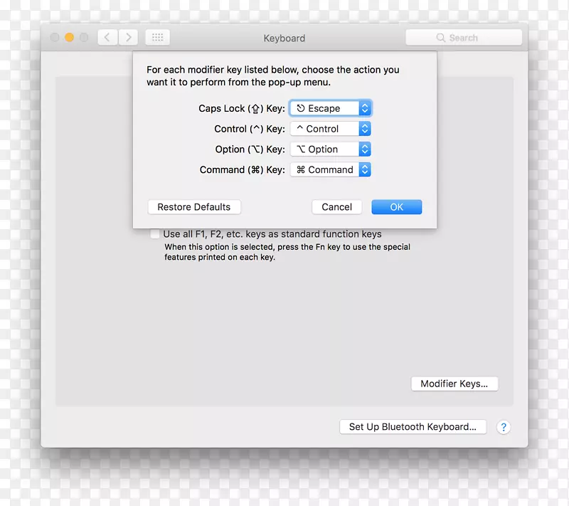 计算机键盘大写锁定屏幕截图命令键选项卡键-MacOS
