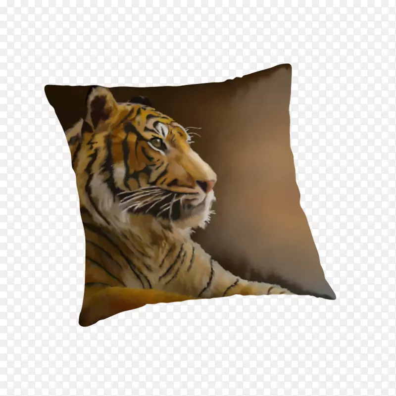 老虎坐垫猫扔枕头-老虎