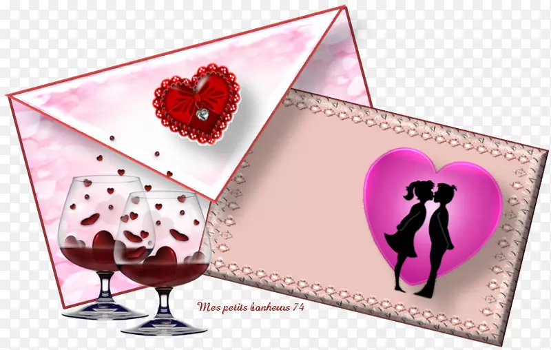 爱的贺卡和便条卡片情人节玻璃餐具-情人节
