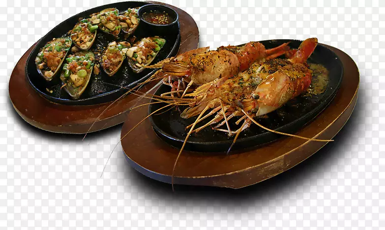 虾为食，亚洲料理，海底螃蟹-米饭龙虾