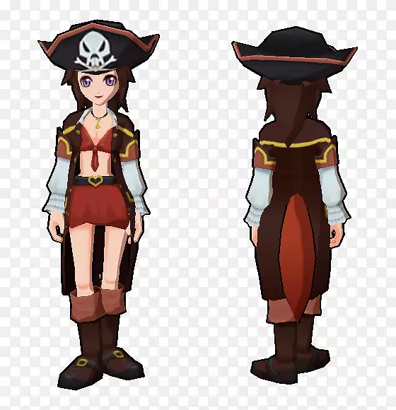 服装设计卡通-海盗女子