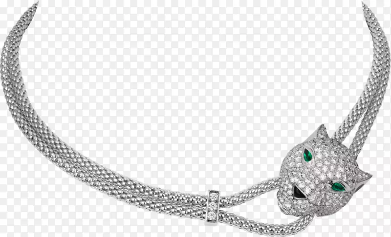 项链，豹子，卡地亚，魅力和吊坠，奥美玛，皮盖-项链