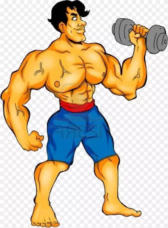 身体健康超级英雄体重训练剪贴画-霍曼
