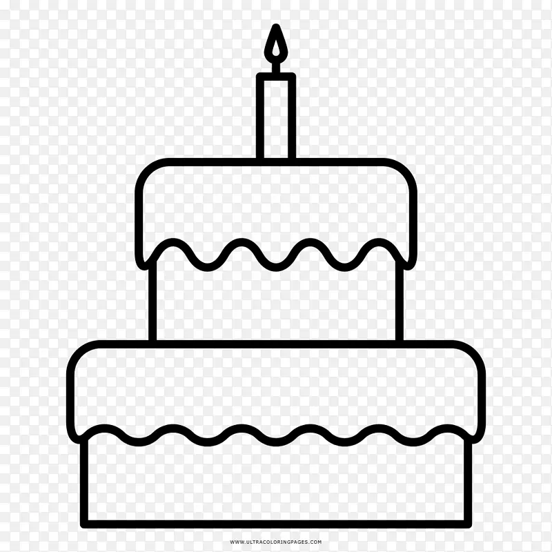 生日蛋糕画着色书-蛋糕