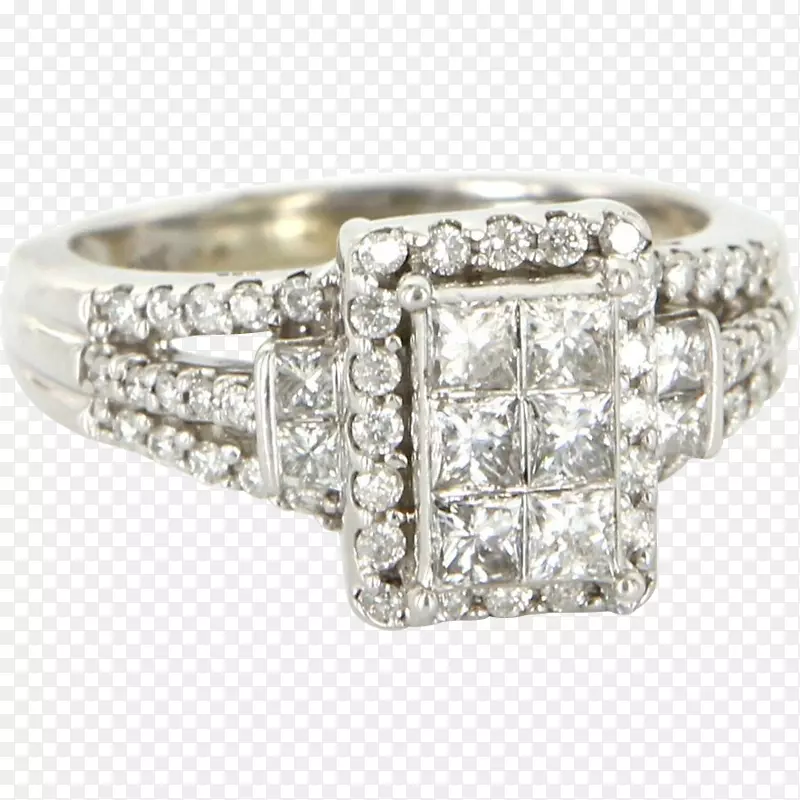 结婚戒指珠宝克拉银戒指