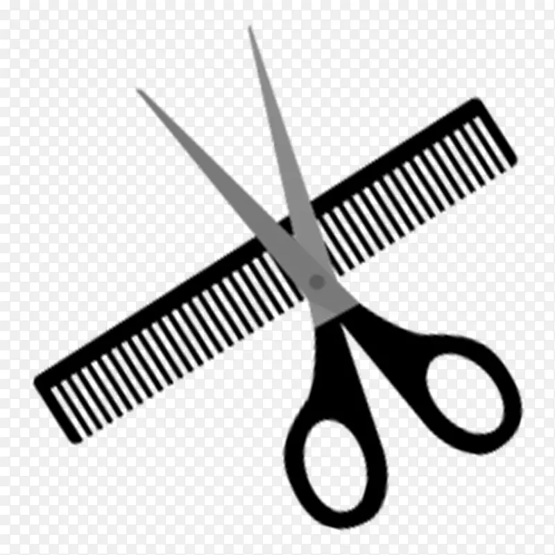 剪发剪，美容院，梳子，夏安沙龙，温泉学院，剪刀和梳子