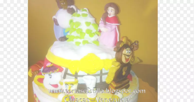 塔塔蛋糕装饰加拉加斯蛋糕-贝拉和贝斯蒂亚(Bella Y Bestia)
