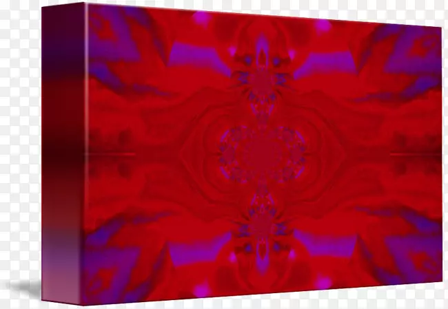对称矩形红m图案-紫色曼陀罗