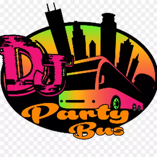 DJ派对巴士服务有限公司标志剪辑艺术-巴士