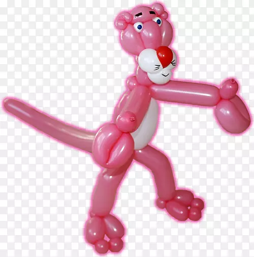 气球动物粉红塑像-气球