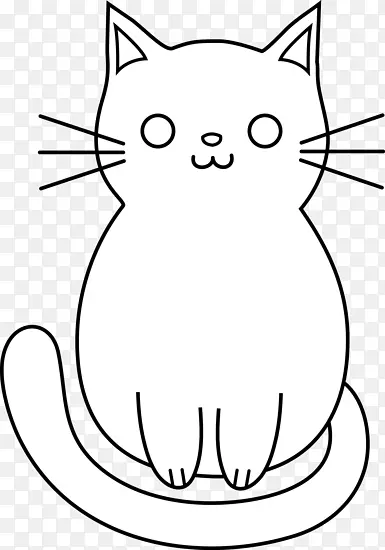 波斯猫黑猫画夹艺术-简单的猫剪贴画