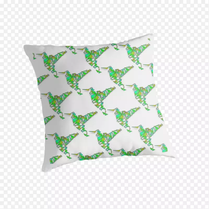 蜂鸟靠垫，枕头，绿色枕头