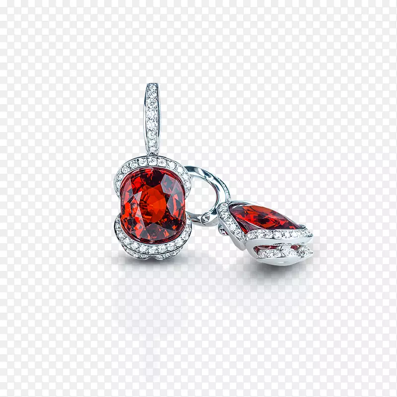 红宝石耳环体珠宝项链-红宝石