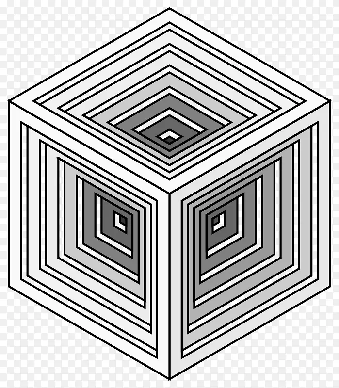 不可能立方体彭罗斯三角光学错觉Necker立方体
