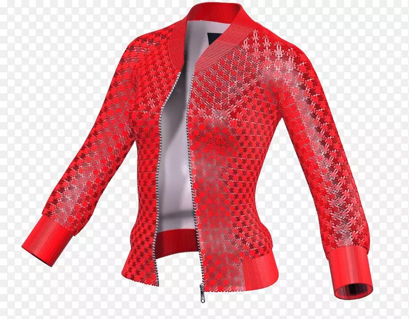飞行夹克套筒3D打印.红色夹克