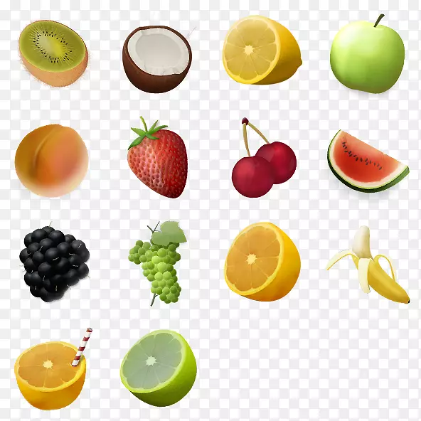 电脑图标水果食品