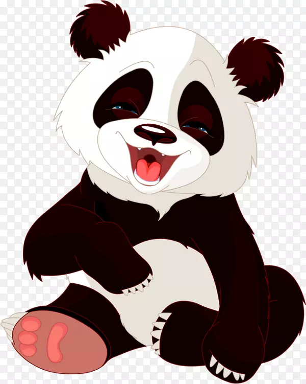 大熊猫剪贴画图形插图图片-小熊