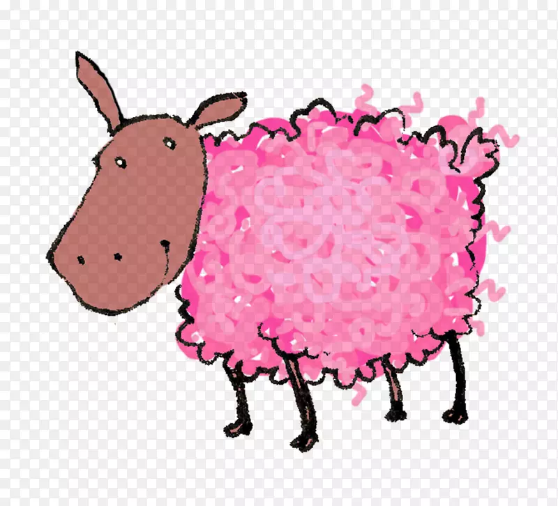 猪夹艺术插图贴纸粉红m-猪
