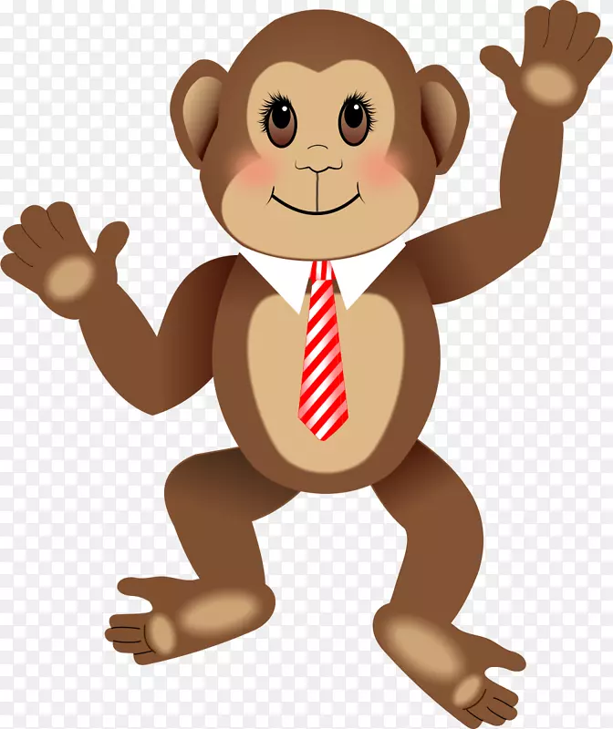 猴子毛绒玩具和可爱的玩具夹艺术手指吉祥物-猴子