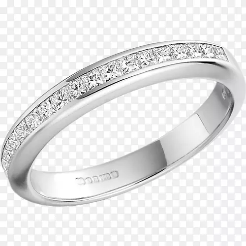 永恒戒指结婚戒指公主切割钻石白金戒指