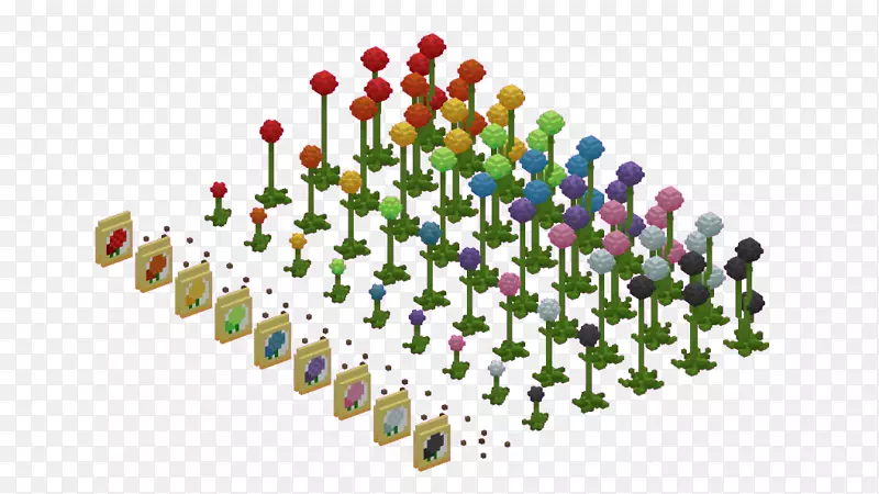 体素花卉图形种子扫雷-花