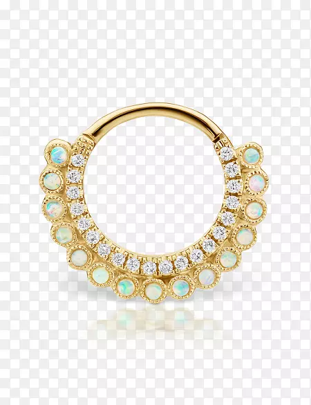 耳环绿松石珠宝金戒指