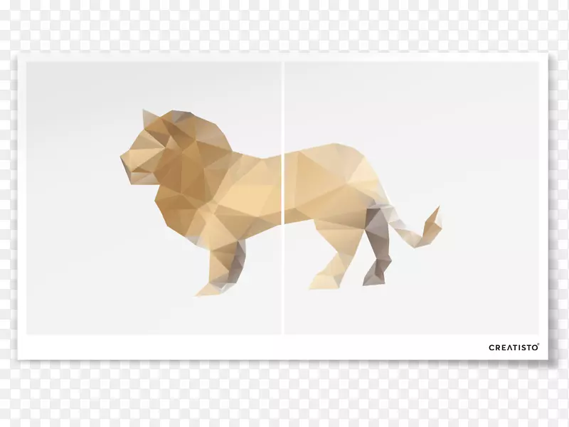 狮子多边形纸折纸三角-狮子