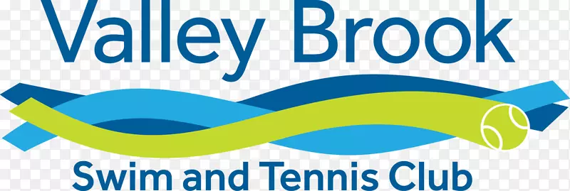 徽标谷溪游泳及网球俱乐部品牌字体网球中心-流线型背景