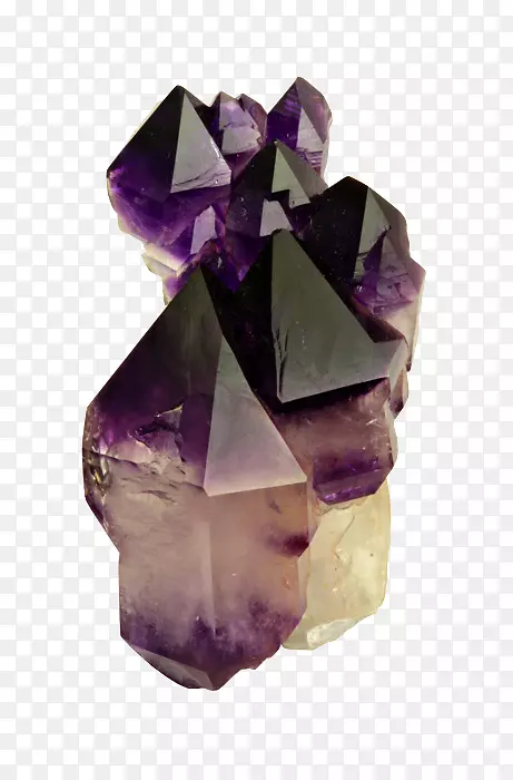 紫水晶晶体团簇矿物石英岩