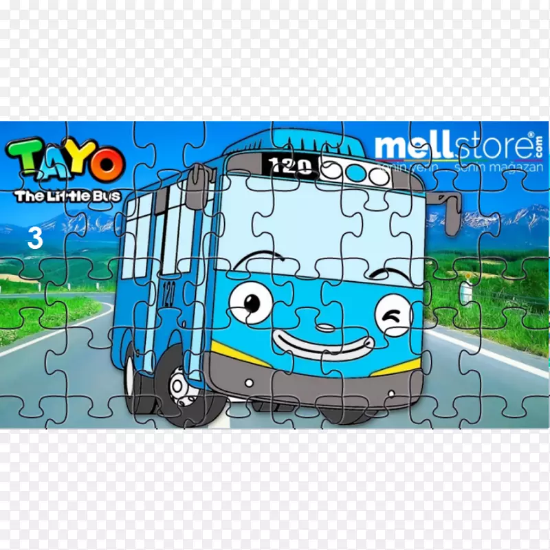 拼图玩具运输车-太野小巴士