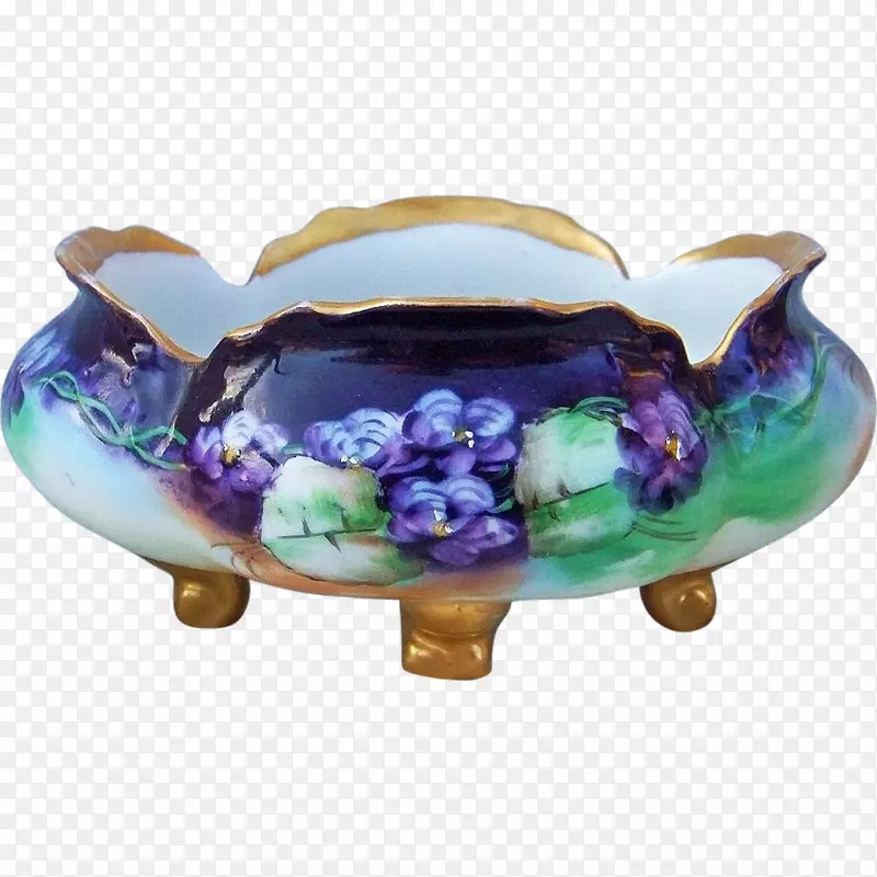 陶瓷碗手漆紫色