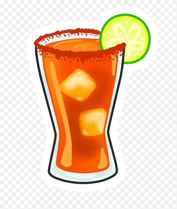 米凯拉达鸡尾酒橙色饮料表情符号鸡尾酒