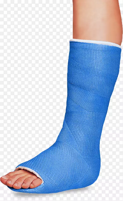 蓝色石膏脚踝玻璃纤维袜子-Poeira