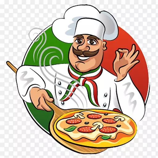 比萨饼厨师图形意大利美食剪贴画比萨饼