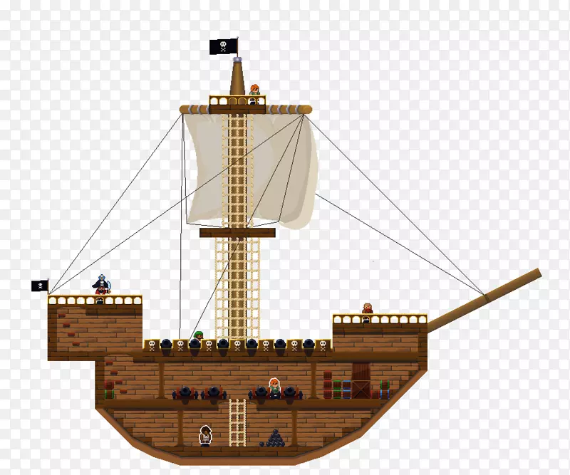 线船海盗齿轮象素艺术海盗