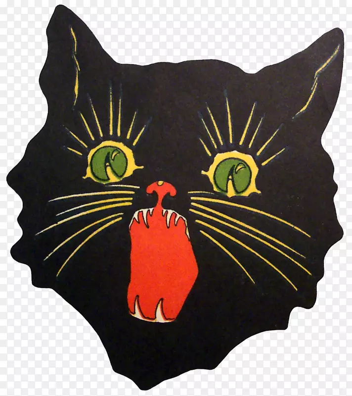黑猫艺术绘画插图-猫