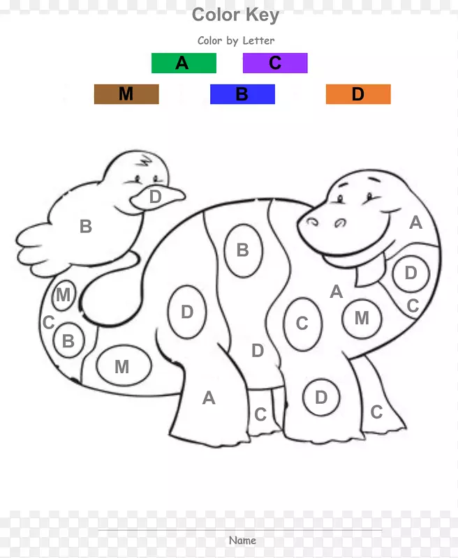 恐龙按数字绘制工作表-恐龙