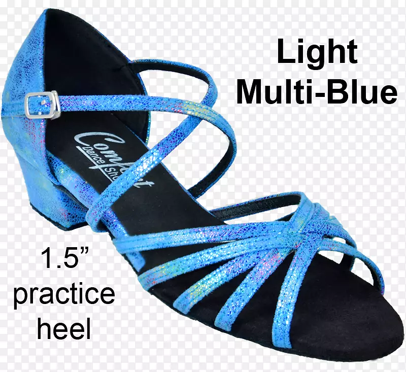 鞋、凉鞋、服装尺寸、行走字体.妇女用浅蓝色鞋