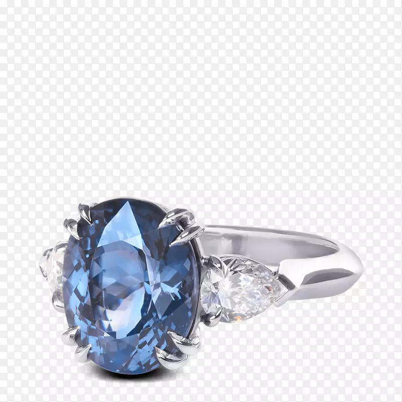 蓝宝石结婚戒指订婚戒指钻石蓝宝石