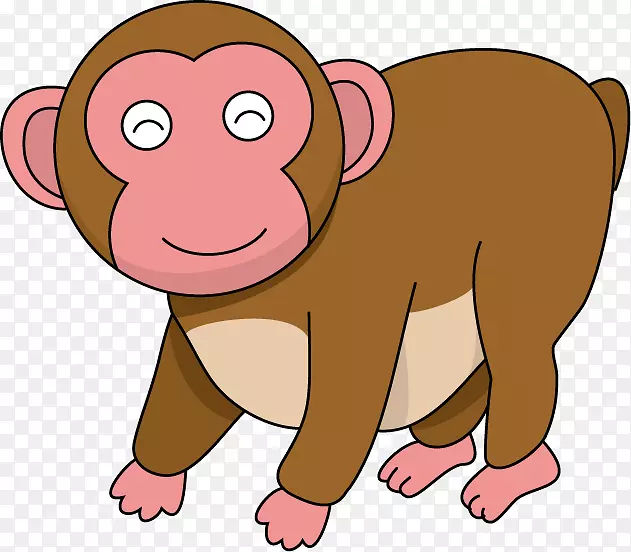 猴子插图剪贴画灵长类形象-猴子