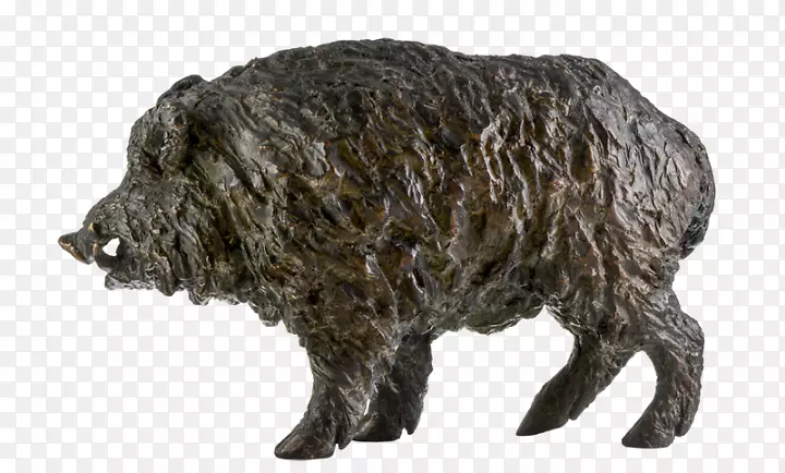野猪青铜雕塑艺术-野猪象牙