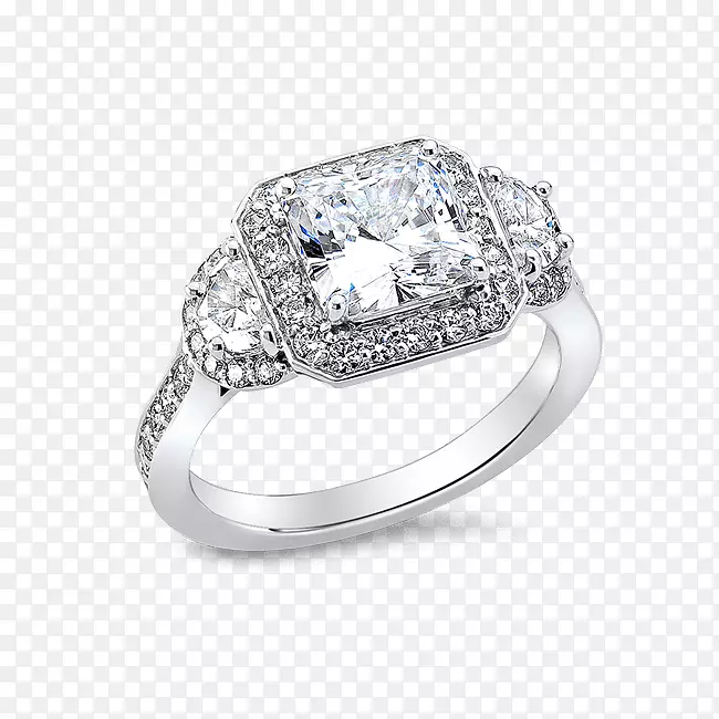 耳环立方氧化锆结婚戒指订婚戒指-半月项链14k