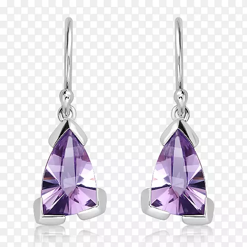 紫水晶耳环体珠宝紫水晶耳环