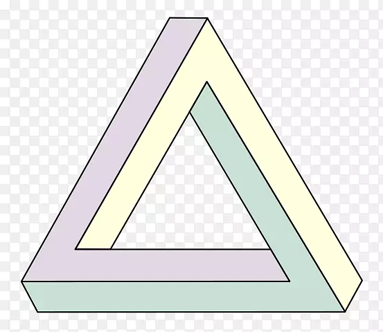 彭罗斯三角不可能立方体不可能物体光学错觉-彭罗斯三角