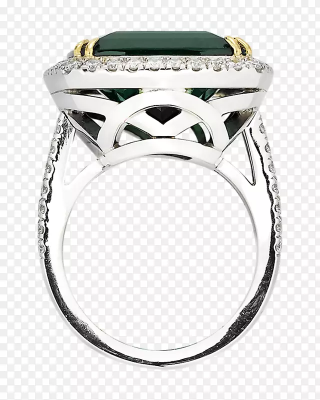 银戒指产品设计珠宝钻石绿色珍珠戒指