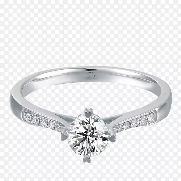 耳环立方氧化锆银结婚戒指-浪漫设置