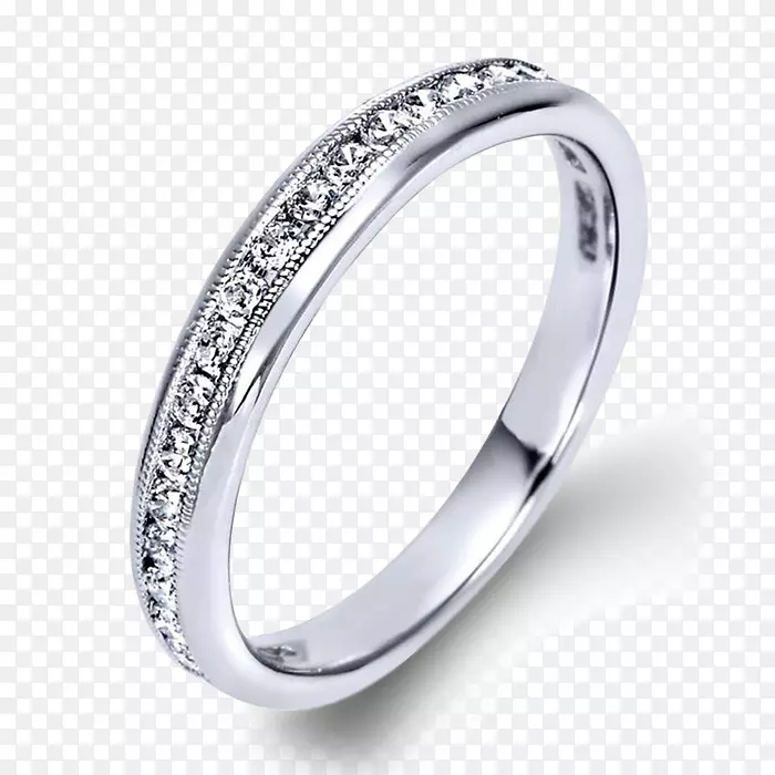 结婚戒指银产品白金钻石戒指女性