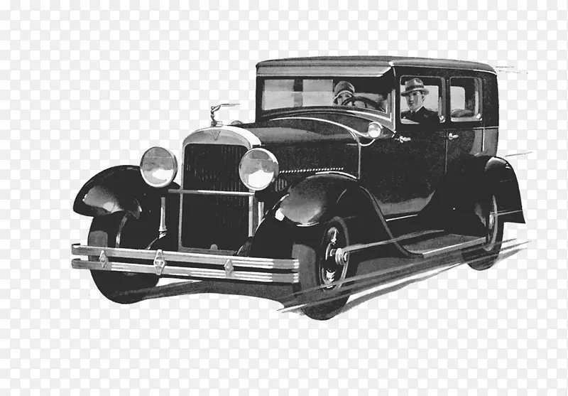 福特汽车公司旧式轿车1932年福特黑白旧车