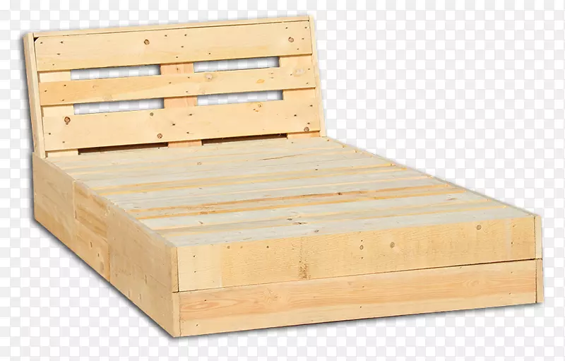 床架、木材、硬木胶合板抽屉-托盘床